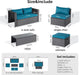 6-Piece Patio Conversation Set with Storage Coffee Table, Peacock Green