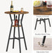 Bar Table, 2-Tier round High Top Table, Pub Table, Home Bar Counter Height Tables, Bistro Tables, for Kitchen, Living Room, Meeting Room, Pub, Rustic Brown and Black BT03BR