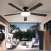 60 Inch Ceiling Fan with Lights and Remote, 30W 12" LED Panel Flush Mount Ceiling Fan, 6-Speed Quiet DC Motor Modern Low Profile Ceiling Fan with Reversible Blades for Living Room, Bedroom, Patio