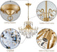Golden Crystal Chandeliers 4 Light Dining Fixtures