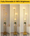 Gold Globe Floor Lamp 3-Lights Dimmable Floor Lamps with Tray 3000K Bulbs Included Unique Floor Lamp Candle Holder Style Modern Standing Lamps for Living Room/Bedroom