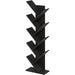 Bookshelf 9-Tier Floor Standing Tree Bookcase, Espresso