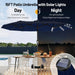 15FT Patio Umbrella with Solar Lights, Double Sided Outdoor Table Umbrellas with Crank, Large Rectangular Market Umbrella for Porch, Lawn, Pool, Backyard, Navy