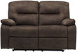 Faux Leather Recliner Loveseat - Brown