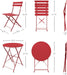 3-Piece Bistro Set Folding Outdoor Furniture Sets with Premium Frame Portable Design for Bistro & Balcony (Red with Cushion)