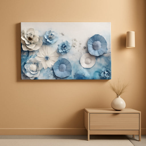 Floral Wall Art, Large Wall Decor, Blue Wall Art, Modern Elegant Flowers Painting, Nature Botanical Prints, Chic Pictures for Living Room Bedroom Bathroom Office Home Decoration 20"X40"