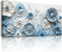 Floral Wall Art, Large Wall Decor, Blue Wall Art, Modern Elegant Flowers Painting, Nature Botanical Prints, Chic Pictures for Living Room Bedroom Bathroom Office Home Decoration 20"X40"