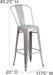 Lily Commercial Grade 4 Pack 30" High Silver Metal Indoor-Outdoor Barstool with Removable Back