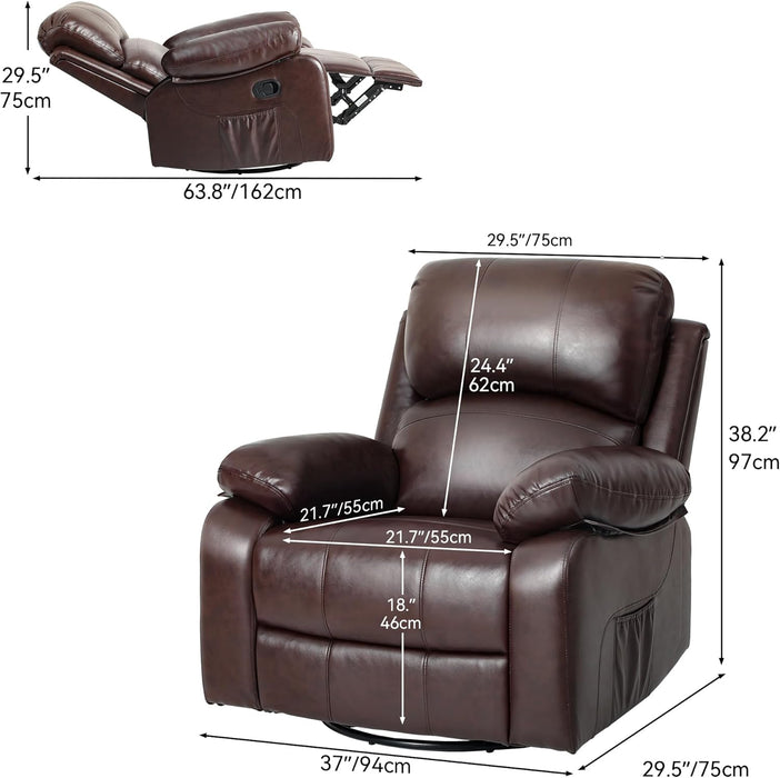 Oversized Recliner with Massage and Heat