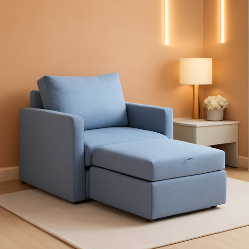 Bondi 36Inch ConvertibleSleeperChair NavyBlue Furniture