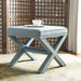 Home Collection Palmer Sky Blue with Silver Nailhead Trim X-Bench Ottoman