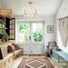 18'' White Woven with Metal Frame Rattan Chandelier