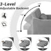 Grey Adjustable Backrest Convertible Sleeper Sofa Bed