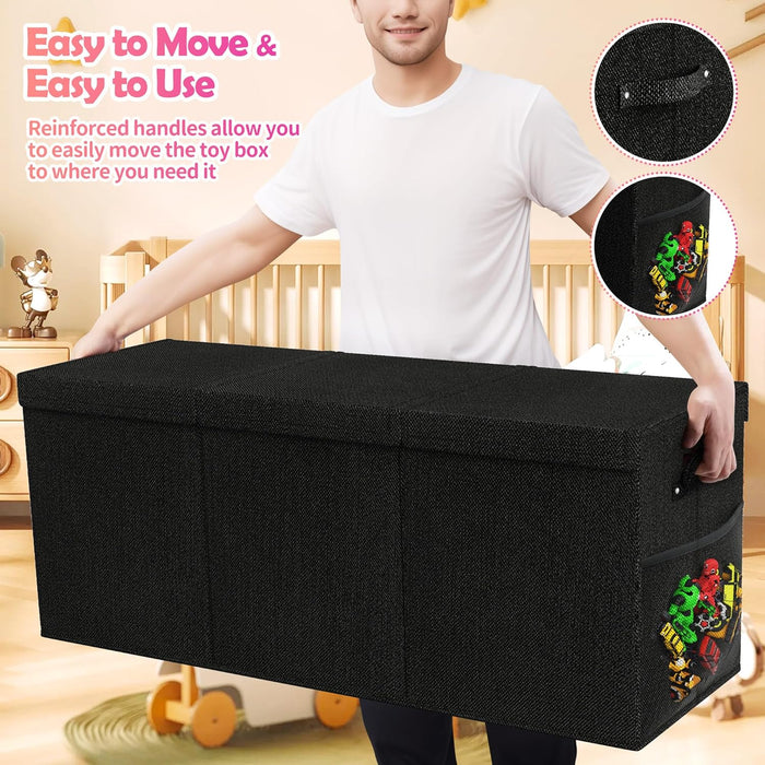 Collapsible Extra Large ToyBox Organizer Black 40x14x16