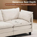 111Inch Modular Sectional Sofa Beige Upholstered Cushions