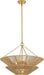 Modern Farmhouse Chandelier for Dining Room, 5-Lights Gold Chandelier for Entryway, Hand-Woven Rattan Pendant Light for Bedroom Kitchen Living Room