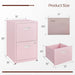 2 Drawer File Cabinet with Lock,Pink Metal Filing Cabinets,Vertical Locking File Cabinet Fit Hanging Files, Letter,File Box and A4 Documents(Pink)