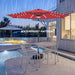 9FT Solar Umbrella Outdoor - Lighted Solar Patio Umbrella with 40 LED Lights Waterproof UV Protection, Table Umbrella with Tilt for Pool, Porch, Garden, Deck, Backyard (Red)
