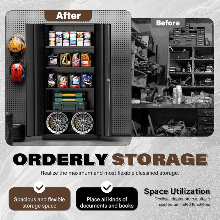 72 Inches HeavyDuty Metal Storage Lockable Cabinet