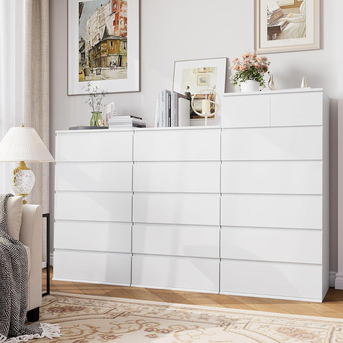 White 5-Drawer Dresser with Large Space