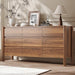 63" Wide Walnut 9 Drawer Dresser for Bedroom with Solid Wood Legs