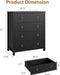 Black Storage Dresser Chest 4 Drawers 37InchesTall