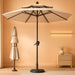 9FT 3 Tiers Patio Umbrella with Auto Tilt and Crank, Outdoor Table Market Umbrella with 8 Sturdy Ribs for Garden, Lawn, Deck, Backyard and Pool