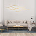 Contemporary LED Linear Wave Chandelier Gold Dimmable