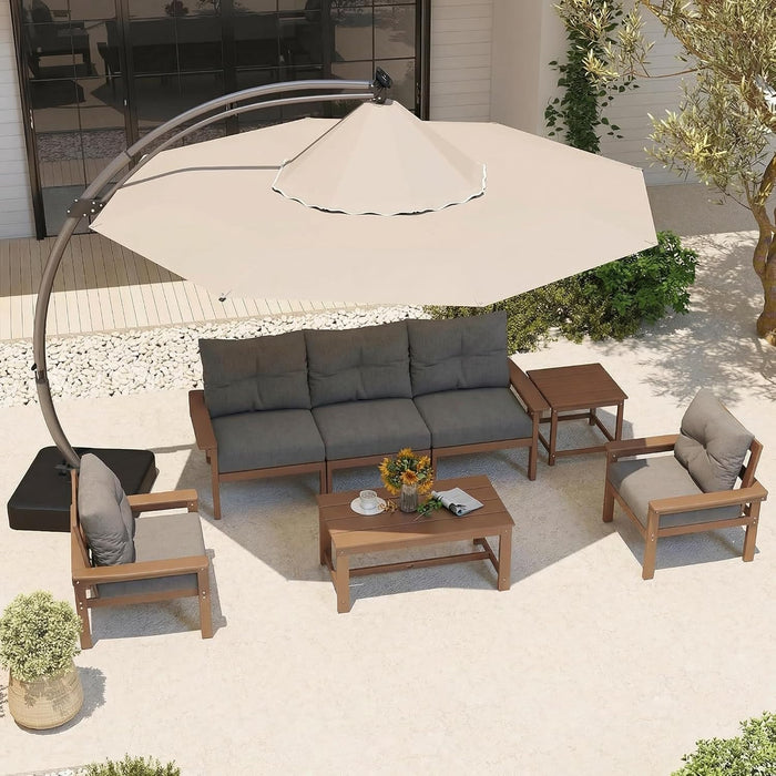 3-Piece HDPE Outdoor Patio Furniture Conversation Set