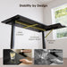 55" L Shaped Standing Desk with Cabinet Sets, Carbon Fiber Black