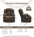 Brown Power Recliner with Massage & Heat