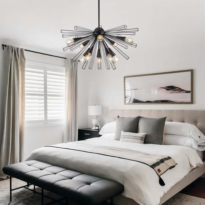 Black 33 Inch Sputnik Chandelier Contemporary Dining