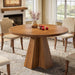 Tribesigns 47-Inch round Dining Table, round Kitchen Table with Sturdy Base, Kitchen, Dining Room, Living Room, Walnut Brown (Only Table)