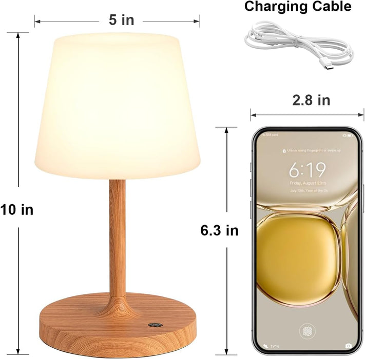 Cordless Shower Lamp Waterproof, Cordless Lamp with 4000Mah Battery, Rechargeable Table Lamp, Touch Dimmable Desk Light for Outdoor, Kitchen, Bathroom, Camping, Patio, IP54