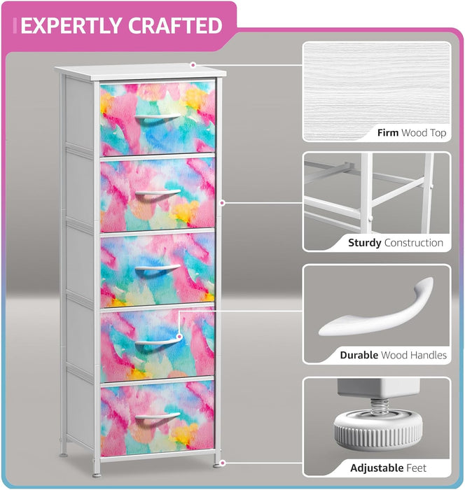 Kids Dresser Five Drawer Storage Chest OrganizerPro