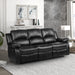 Manual Recliner Loveseat - Black Faux Leather