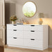 Dresser for Bedroom, 47.2" Modern Wood Chest with 6 Drawers, White