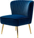 Navy Velvet Wingback Upholstered Chair Gilded Legs