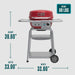 3-In-1 Dual Fuel Outdoor Bistro Pro Electric Grill & Griddle + Charcoal Mode BBQ, Red - 25302146