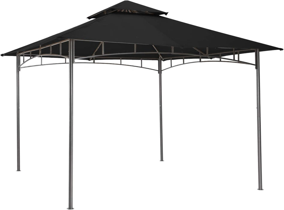 Gazebos for Patios - Outdoor Steel Frame Gazebo for Lawn Backyard Garden Deck 10X12 (Black)
