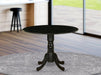 DLT-ABK-TP Dublin Dining Table - a round Wooden Table Top with Dropleaf & Pedestal Base, 42X42 Inch, Wirebrushed Black