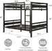 Full Over Full IndustrialGradeMetal Bunk Bed Ladder