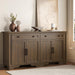 63" Sideboard Buffet Cabinet, Kitchen Buffet Storage Cabinet, Large Credenza with Drawers & Doors, Wood Coffee Bar Console Wine Bar for Living Room Hallway Brown