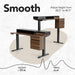 Standing Desk with Drawers and File Cabinet, 47 Inch Electric Height Adjustable Desk with Storage, Ergonomic Stand up Table Compatible with Monitor Stand, Black Walnut