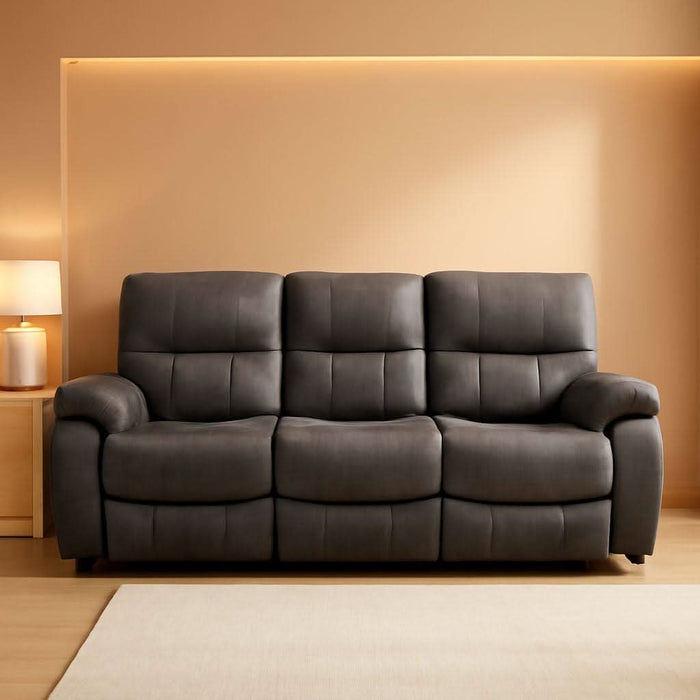 Microfiber Reclining Sofa Couch Set Living Room Set 8007 (Grey, Sofa)