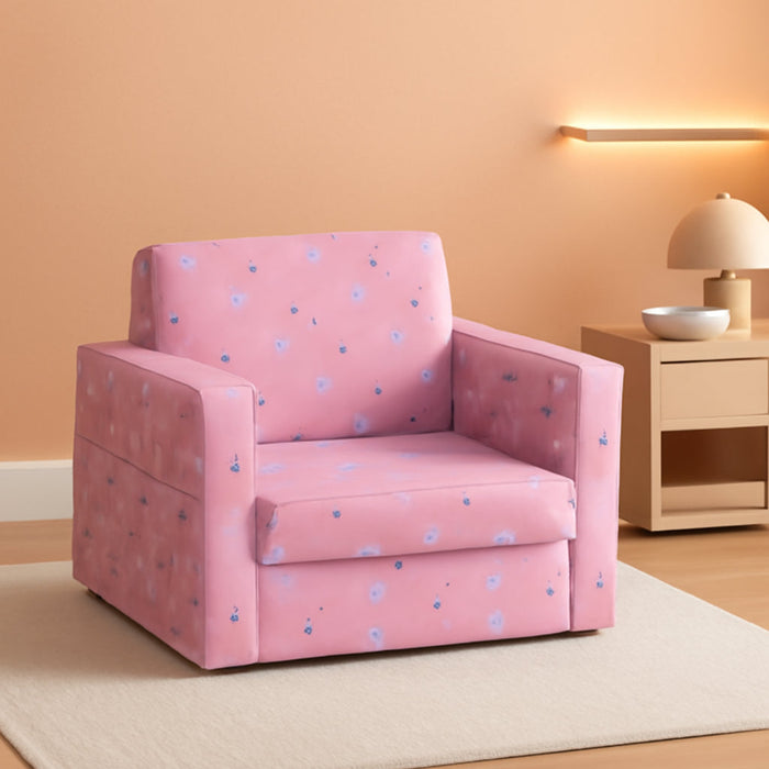 Kids Sofas Toddler Couch Bed Baby'S Upholstered Chair Sleepover Couch Flipout Open Recliner(Pink/Rainbow)…