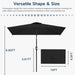 6.5'X10' Rectangular Patio Outdoor Umbrella,Large Coverage with Push-Button Tilt & UV Protection,Sturdy Ribs for Deck,Lawn,Pool,Backyard