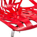 Forest Modern Dining Chair Set of 4 Red, Cut-Out Solid Back, Durable Polypropylene Seat with Chromed Legs, Stackable Contemporary Kitchen and Dining Room Chairs