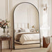 72" X 44" Arched Full Length Floor Mirror, Aluminum Frame, Black