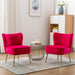 Midcentury Velvet Slipper Chair Armless 20.5In Pink